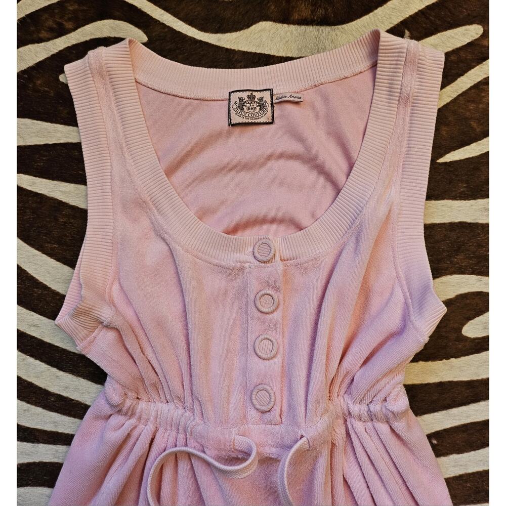 Juicy Couture Vintage Y2K Pink Terry Cloth Cover Up Dress L USA Towel Pool - Picture 3 of 7